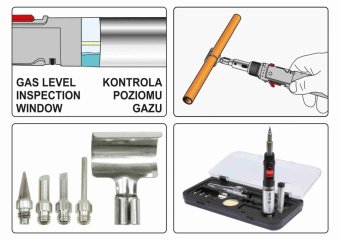 YATO Пальник газовий YATO (t=1300°С), фен (t=600°С) і паяльник (t=450 °С) з обладунками, 3 в 1  | YT