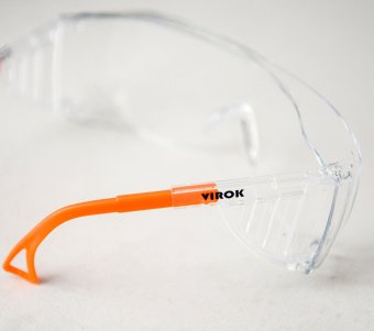 Окуляри захисні VIROK пол.+регул.дуж.плас,прозорі,покрит.від запотівання та подряпин,відкриті (72)