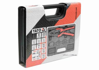 YATO Кліщі для обтискання і зачистки проводів YATO, L=260 мм зі змінними вставками кпл. 6 шт.  | YT-