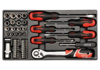YATO Ящик YATO з інструментами 80 шт., 3-ярусний з 2 шуфлядами  | YT-38951