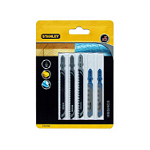 STANLEY STA27030 Набор из 5-ти полотен для лобзика. Посадка Т-образная. Тип HCS/HSS. Универсал