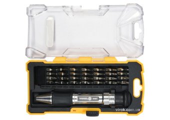 VOREL Викрутка зі змінними прецизійними викрутковими насадками в футлярі, 29 елем.  | 64401
