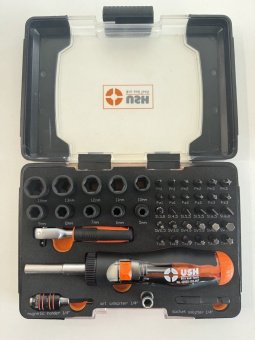 Насадки викруткові Industry USH: з магнітним тримачем, адаптерами, тріщаткою і викруткою 1/4", 45 ел