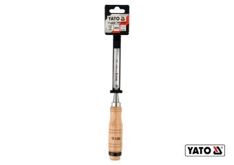 YATO Стамеска напівкругла YATO : b= 12 мм, клинок- 125 мм, дерев'яна ручка- 112 мм  | YT-62822