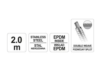 FALA Шланг для душа Ø= 14 мм, з нержав. сталевою хромованою гофрою, G 1/2, l= 2 м  | 75649