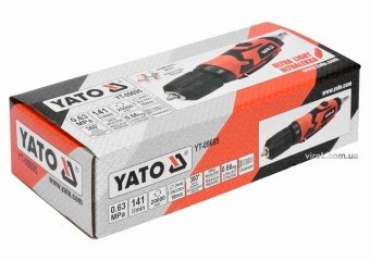 YATO Дриль пневматичний прямий YATO : Ø= 1/4", самозатискний патрон Ø≤10 мм, 6.3 Bar, 113 л/хв  | YT