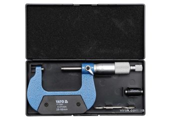 YATO Мікрометр YATO з точністю 0.01 мм в діапазоні 25 - 50 мм  | YT-72301