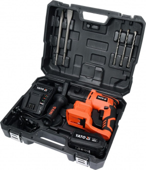 YATO Перфоратор акумуляторний SDS+ YAT : Li-Ion 18В, 3Агод, J=2 Дж, Ø≤18мм (бетон) з заряд. пристроє