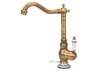 FALA Змішувач води для кухонної раковини "RETRO BRONZE 4" з кульовим регулятором  | 75833
