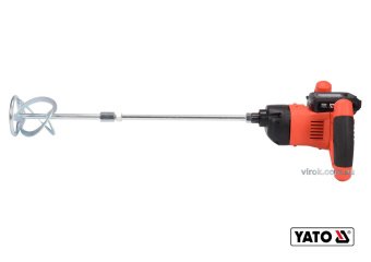 YATO Міксер акумуляторний YATO : Li-Ion 18 В, кріплення М14, 650 об/хв, 2 АГод, зарядний пристрій  |