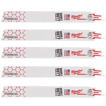 MILWAUKEE Полотно для шабельних пил TORCH, 300х2,5мм, (5шт), (метал)