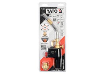 YATO Пальник газовий YATO : різьбове з'єднання EN417. до 2 кВт, max t' 2800°С. п'єзозапал  | YT-3671