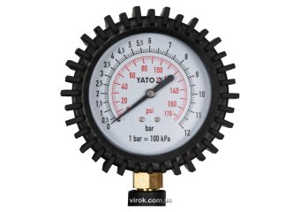 YATO Пістолет для накачування шин YATO з манометром P ≤ 0.8 MPa, Ø= 1/4", шланг l= 440 мм  | YT-2370