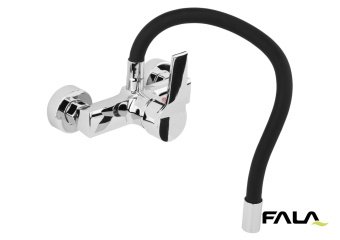 FALA Змішувач води настінний "FLEXIBLE" з гнучкою чорною лійкою  | 75670