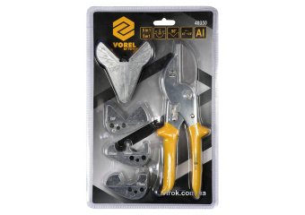 VOREL Ножиці поліфункційні по гумі і пластику l= 220мм, леза l=60мм з 4 додатковими насадками  | 483
