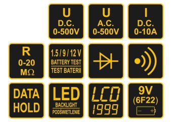 VOREL Мультиметр для вимірювання електричних параметрів : цифровий з LCD-дисплеєм  | 81774