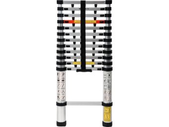 Драбина розтяжна телескопічна VOREL, 13 щаблів, h=3.8 м, макс. вага- 150 кг, з алюмінію