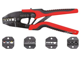 YATO Кліщі для обтискання і зачистки проводів YATO, L=260 мм зі змінними вставками кпл. 6 шт.  | YT-
