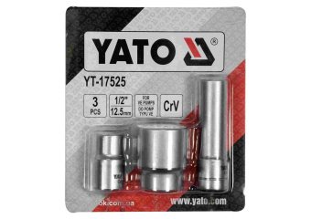Головки торцеві для обслуговування інжекторних помп YATO : 1/2", Cr-V, 3 шт [12/48]