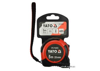 YATO Рулетка YATO : L= 5 м x 25 мм, з сталевою стрічкою, нейлоновим покриттям  | YT-71072
