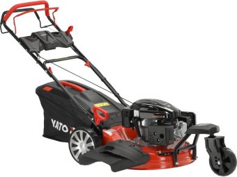 Газонокосарка бензинова YATO з приводом: 3,5кВт, ширина різання: Ø= 53 см, травозбірник- 62л