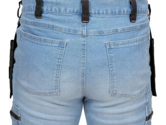 YATO Штани робочі джинс стрейч YATO розмір S/ 74-82 см, ріст- 164-172 см, голубі, 17 кишень, 71% бав