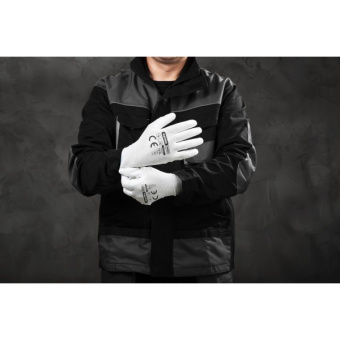 Стрейчеві рукавиці з поліуретановим покриттям КВІТКА PRO Sensitive (12 пар, S) (110-1217-07)