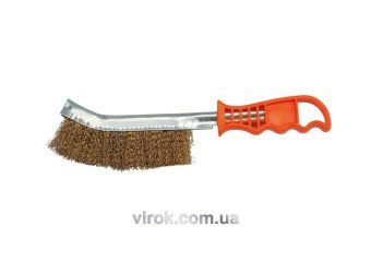 VOREL Щітка дротяна ручна : латунний дріт, пластикова ручка  | 06965