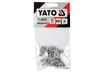 YATO Нітогайка алюмінієва YATO; М5, l= 12 мм, 20 шт.  | YT-36453