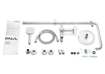 FALA Душовий комплект STEELY 3 : 2 функції, регульована висота 91- 121 см  | 75664