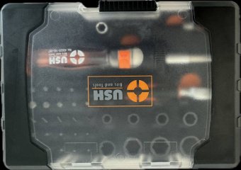 Насадки викруткові Industry USH: з магнітним тримачем, адаптерами, тріщаткою і викруткою 1/4", 45 ел