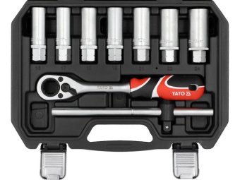 Ключі для кріплення амортизаторів YATO з тріщаткою, до квадрату 1/2", кпл. 19 шт [5]