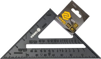 VOREL Кутник алюмінієвий зі стопкою, 180х 180х 250 мм і метричною шкалою  | 18377