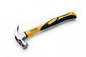 Молоток-гвоздодер с фиберглассовой рукояткой (450гр) СИЛА