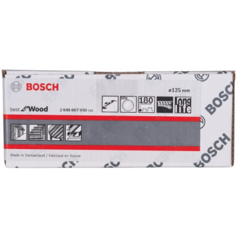 Bosch Кружок шліфувальний 125 мм P180 б/о Best for Wood