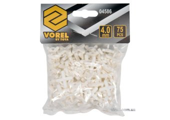 VOREL Хрестики дистанційні багаторазові для плитки : тип U, 4 мм. 100 (Уп/Шт.)  | 04586