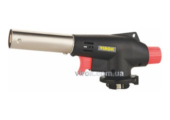 VIROK Пальник газовий з різьбовим (7/16) з'єднанням, п'єзо запал, 360°  | 44V169