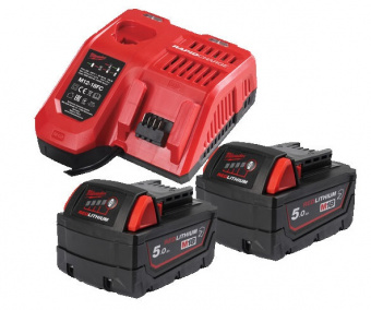 MILWAUKEE Энергокомплект M18 NRGCR-502 (В5 2шт; з/у M12-18FC) с защитой от химикатов 4932479831 | 49