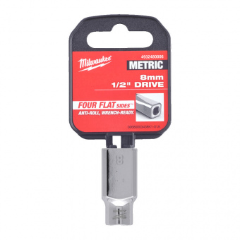 MILWAUKEE Головка хромована метрична 1/2'', 8мм | 4932480006
