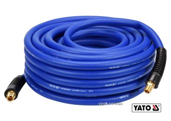 YATO Шланг пневматичний гібридний (ПВХ+БНК) YATO: Ø12.5мм x 20м, Ø=3/8", тиск ≤ 2 MPa, різьбов. з'єд