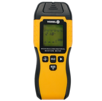 VOREL Вологомір електронний для деревини і будматеріалів YATO; діапазон вологості 6- 60% дерево, 1,5
