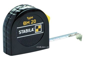 STABILA Рулетка Type BM20 : L= 5 м x 19 мм, пласт. корпус з сталевою стрічкою | 16446