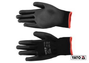 YATO Рукавиці робочі нейлонові YATO чорні, розмір 8  | YT-74728