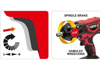 YATO Гайковерт ударний акумуляторний YATO : квадрат 1/2", 300 Нм, Li-Ion 18В, 2 АГод. +4 головки  | 