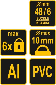 VOREL Затискач пружинний алюмінієвий : Ø6 x 48 мм, для 6 навісних замків з дугою Ø≤ 10 мм  | 77704