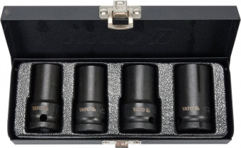 YATO Торцеві головки ударні для зриву гвинтів YATO: квадрат-1/2", L= 55 мм; М17, 18.5, 21.5, 26 мм, 