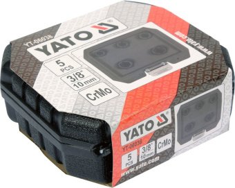 YATO Набір головок для видал. зломаних гвинтів YATO : квадрат 3/8", М10, 11, 13, 14, 16 мм, 5 шт. в 