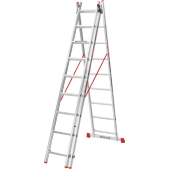 Драбина алюмінієва 3-х секційна Квітка PRO (3х9 сходинок) (110-9309)