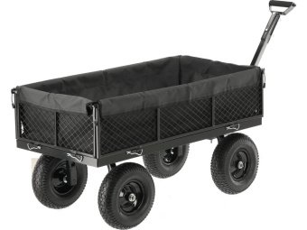 Візок присадибний з відкидн борт і чохлом на 4 колес YATO з повор дишлом, 130х59х25см, навант- 450кг