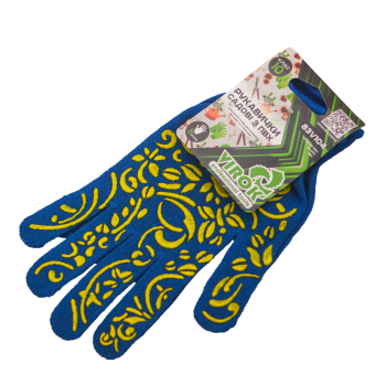 Перчатки садовые желтые с ПВХ